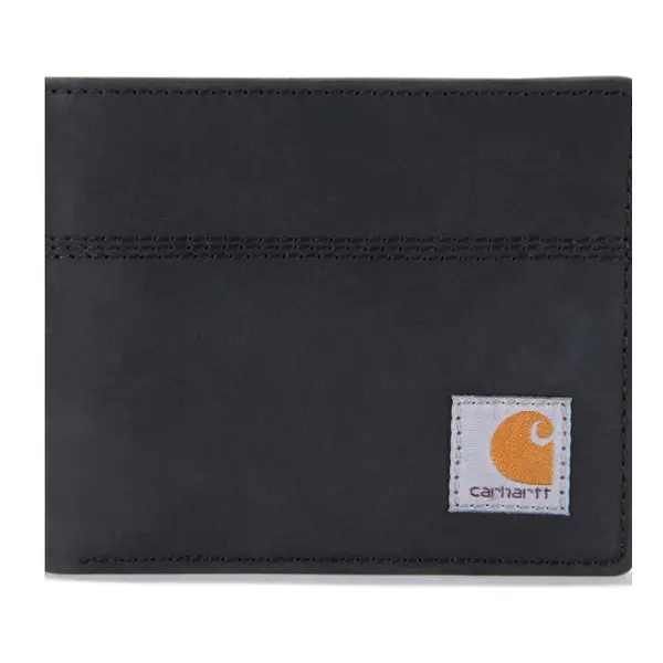 CARHARTT - Saddle Leather Bifold Wallet - Black