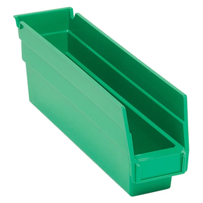 Shelf Bin - Polypropylene - 2-3/4" x 11-5/8" x 4" - 30 lb Capacity - Green