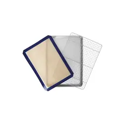 Half Sheet Pan with Rack and Mat Spread Out