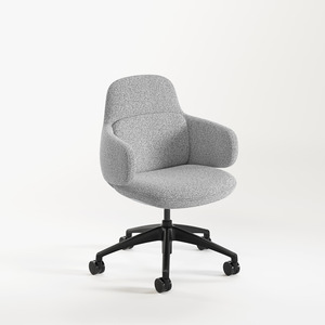 CHK73400 VIVA CLUB CHAIR w/ NYLON BASE - Black base, Ash Seat