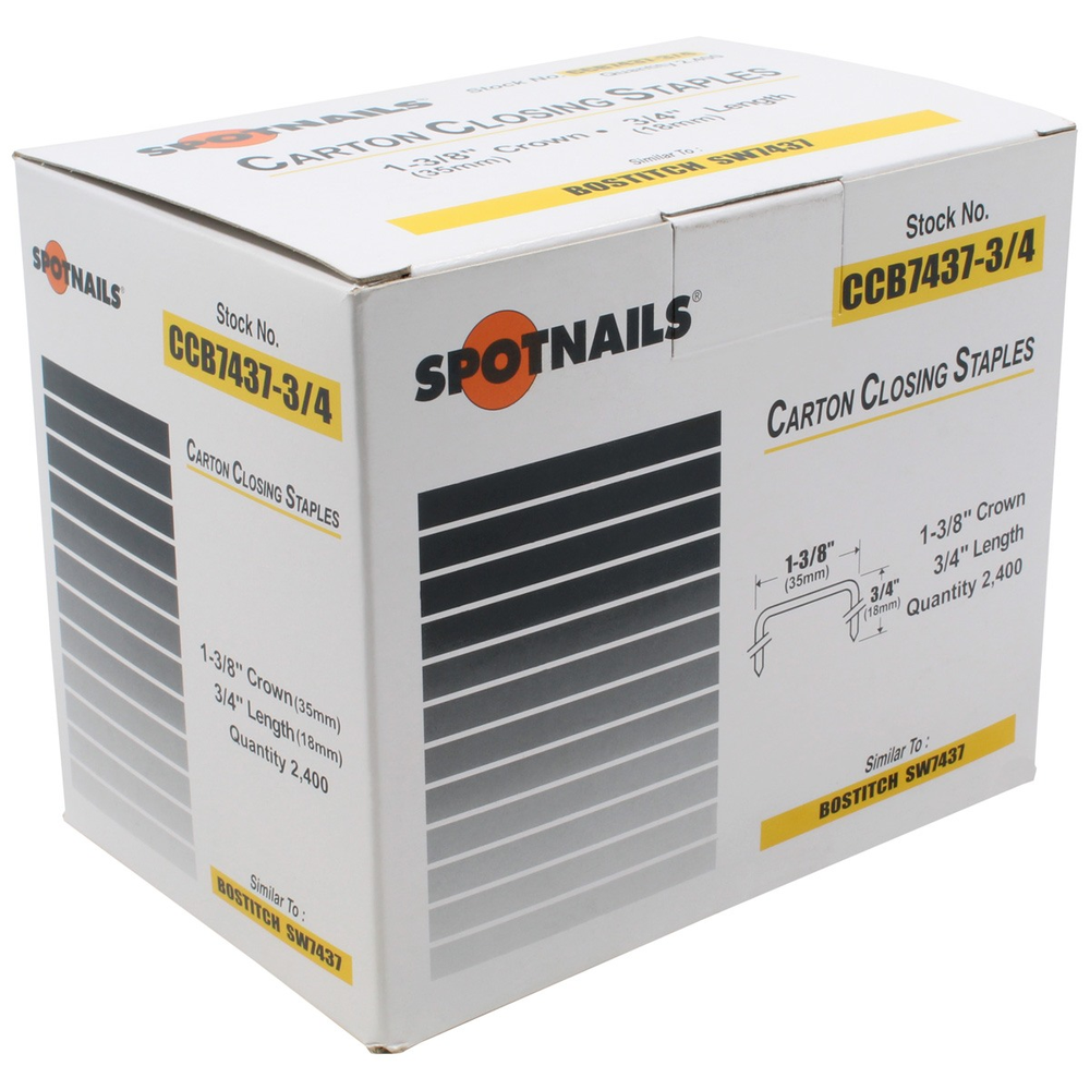thumbnail image 2 of Spotnails CC58A 1-3/8" Crown X 5/8" Carton Closing Box Staples – A Type – 20,000 Count 2 of 3