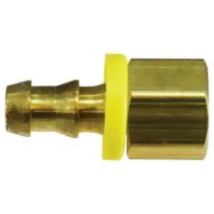 Straight Adapter, 3/8-in Push-On Hose Barbed x 1/4-in FIP, Brass