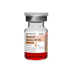Nexus Fluorescein Inject, 10% 500mg, 5ml 10/bx NDC 14789012205 SHORT DATED **Expiration Date 6/30/2026**
