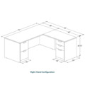 Classic L-Shape Desk 72" x 71" with 2 Full Pedestals - Aspen