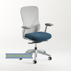58811 KONFURB NUVÉ CHAIR - White Frame w/Blue Seat