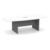 8' Classic Boat Shape Conference Table with Panel Base - White Top, Newport Gray Base