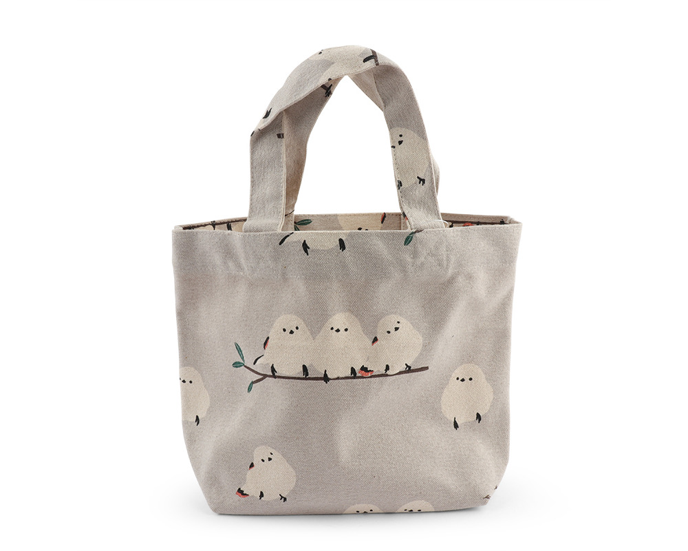Tote Bag Birds Gray