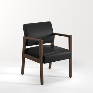 1800 WELLINGTON WOOD GUEST CHAIR - Black and Walnut