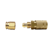 Automotive 6-Ball Brass Coupler (1/4" Body, 3/8" Reusable Barb) Bulk Packed