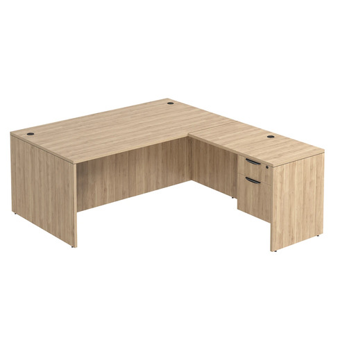 Classic L-Shape Desk 78" x 71" with Box/File Pedestal - Aspen