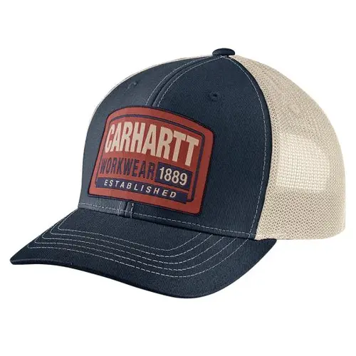 CARHARTT 107004 - Canvas Mesh-Back Workwear Patch Cap - Navy