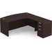 CLALD1008R- Right-Handed Bowfront L-Desk 71" W x 36" D with 47" Return and Box/Box/File Pedestal- Espresso