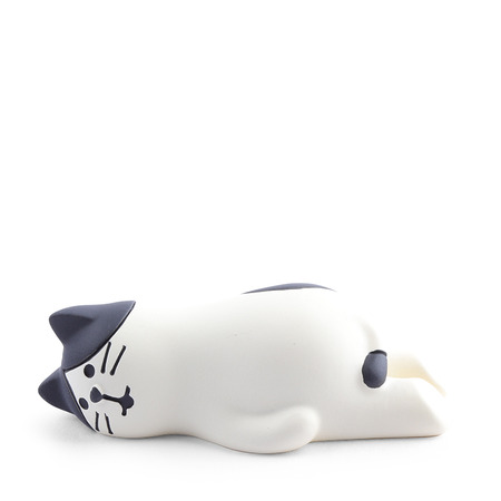 Figurine Cat Lazy Day Black/White 2.25"