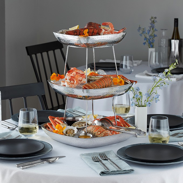 Hammered Double Wall Seafood Trays