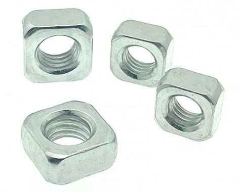 M8 - 1.25 DIN 557 SQUARE NUT CLASS 8 ZINC TRIVALENT CLEAR PER PRINT