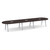 16' Signature Racetrack Conference Table with Metal VA Legs - Espresso Top, Silver Base