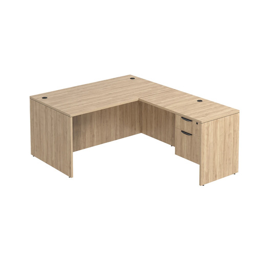 Classic L-Shape Desk 72" x 60" with Box/File Pedestal - Aspen