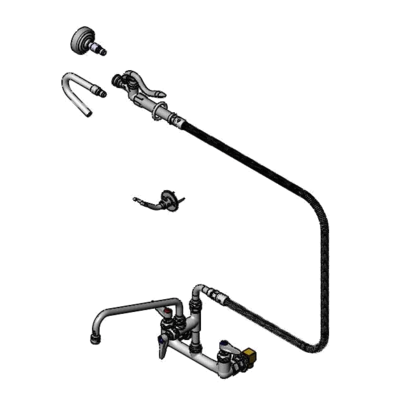 T&S Brass B-0175-60H-QDSV Pre-Rinse Unit 8" Wall Mount