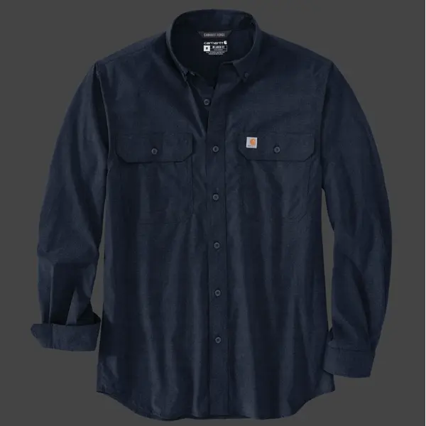 CARHARTT 105291 - Force Sun Defender Chambray RF LS Shirt - Navy