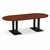 8' Classic Racetrack Conference Table with Palmer Base - Cherry Top, Black Base