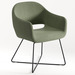 CHK68081GRN0707 - SARON GUEST CHAIR - Green with sled X-base