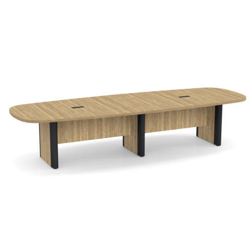 Classic Plus Arena 12 Ft Conference Table - Aspen with Black Metal Accents