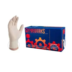 LATEX INDUSTRIAL GLOVE, XLARGE, 4 MIL, WHITE, POWDER FREE, 100/BX 10 BX/CS TLF48100