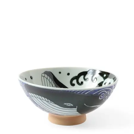 Rice Bowl Blue Whale Waves (XL) 5-3/4