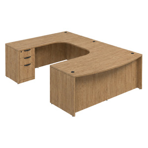 CLAUD1013 Left Executive Bowfront 71" X 120" Desk- Aspen