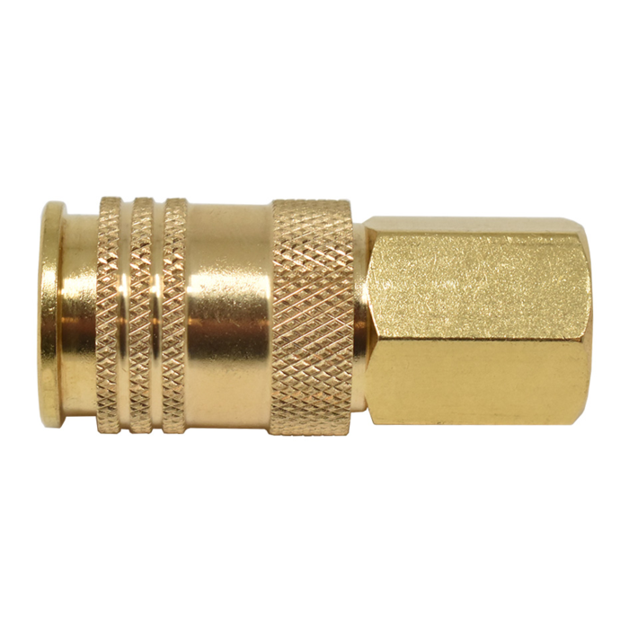 Industrial Brass Couplers - One Touch (1/4" Body, 1/4" Female NPT) Bulk Packed