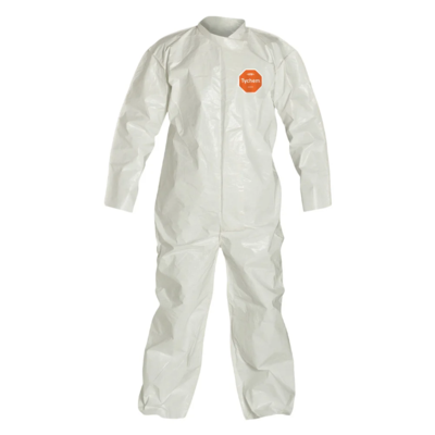 Coveralls - Large - Tychem 4000 - White - Collar