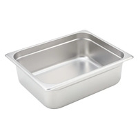 Winco SPJH-204 - Anti-Jam Steam Pan, 22 Gauge Stainless Steel, 1/2 size, 4"