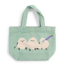 Tote Bag Birds Mint Green