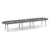 16' Signature Racetrack Conference Table with Metal VA Legs - Newport Gray Top, Silver Base