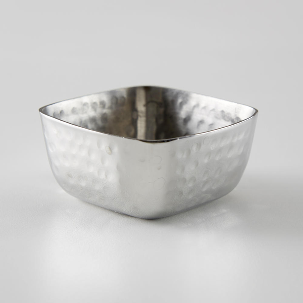 Square Hammered Stainless Steel Sauce Cups