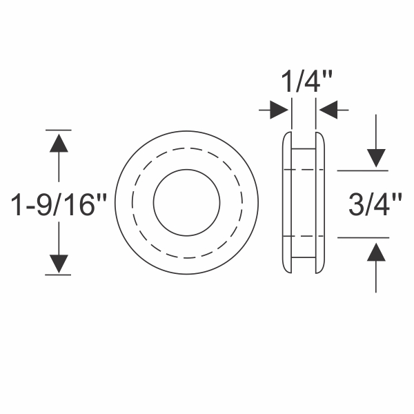 Steele Rubber Products 19/16" Side Mount Grommet Grommets, Bumpers