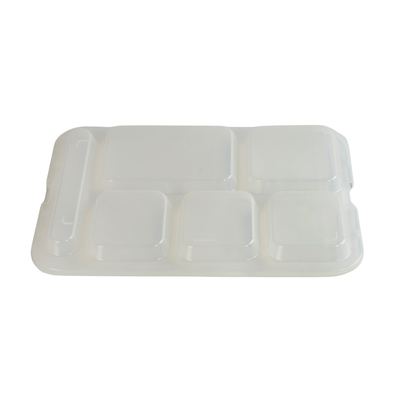 Cook's Brand 630-401 Clear 6-Compartment Food Tray Lid for 630-400 Trays (24/Case)