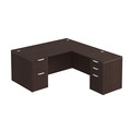 Classic L-Shape Desk 72" x 66" with 2 Full Pedestals - Espresso