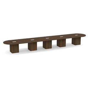 22ft Racetrack, cube base Conference Table: MODERN WALNUT CUBRT3264NMWNMWN