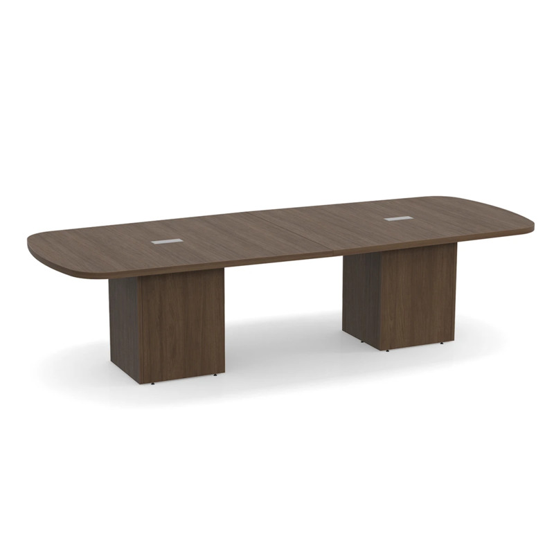 Arena Conference Table 10 Ft with Cube Base - Modern Walnut
