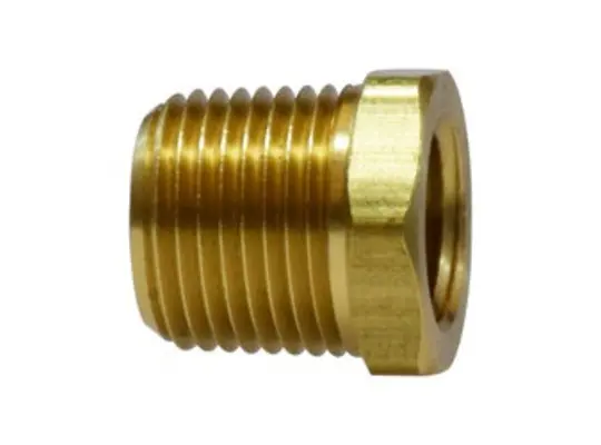 Hex Bushing, 3/4-in Male NPTF x 1/4-in Female NPTF, Brass