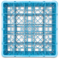 Carlisle RG25-214 Opticlean 25-Compartment Blue Glass Rack w/2 Blue Extenders