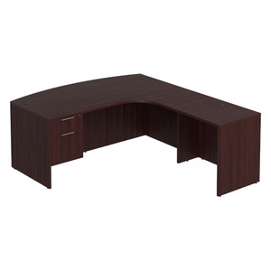 CLALD2009 Right Radius L-Shape Typical 71" X 78" Desk- Mahogany