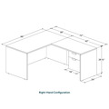 Classic L-Shape Desk 72" x 60" with Box/File Pedestal - Cherry