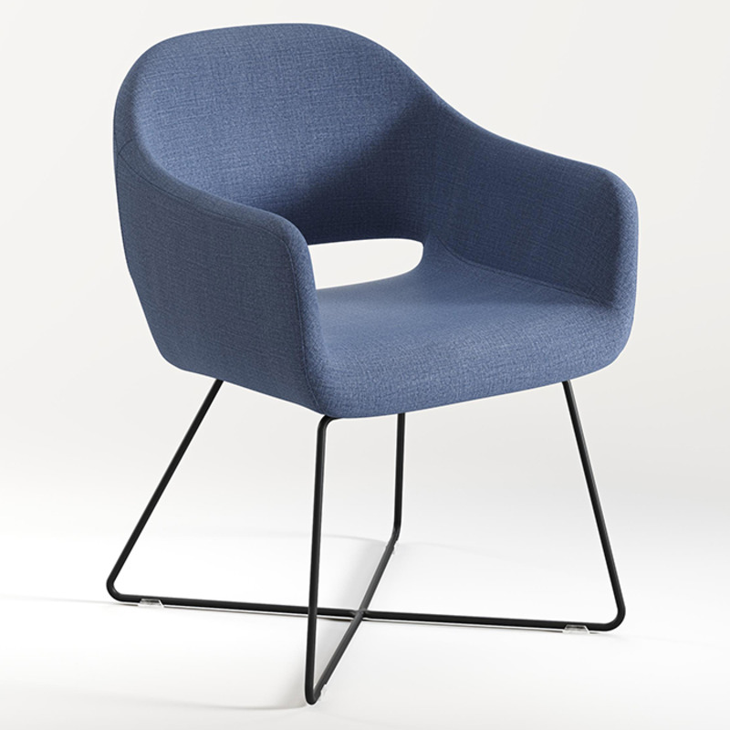 CHK68081BLU0701 - SARON GUEST CHAIR - Blue with sled X-base
