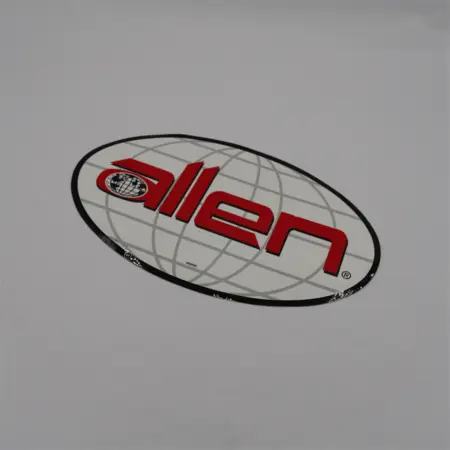 DECAL,  ALLEN OVAL 8" X 13.35" WHITE