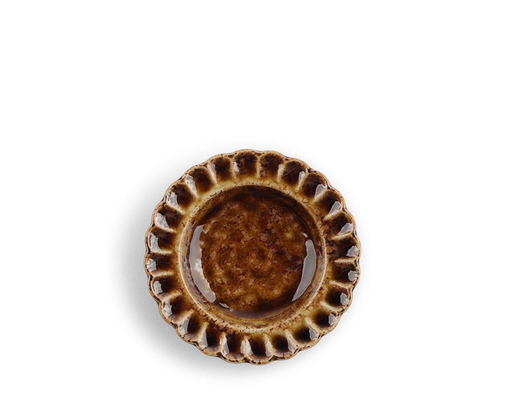 Sauce Dish Crimp Amber 3.5"