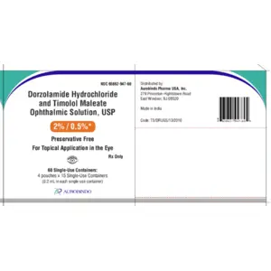 Dorzolamide-Timolol 2%-0.5% (PF) NDC65862094760
