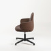 CHK73420 VIVA CLUB CHAIR w/ BLACK FIXED BASE - Brown Seat