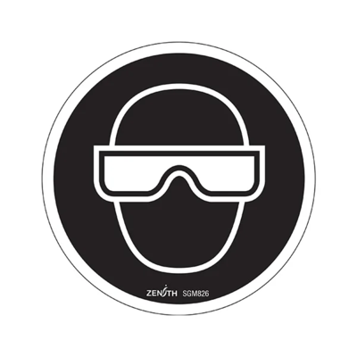 Eye Protection Required Sign - 6" x 6" - Vinyl - Pictogram